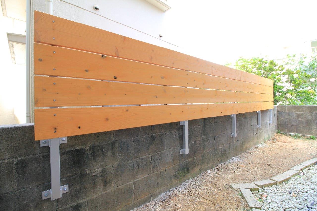 店舗解体 目隠しフェンスの設置リフォーム 沖縄