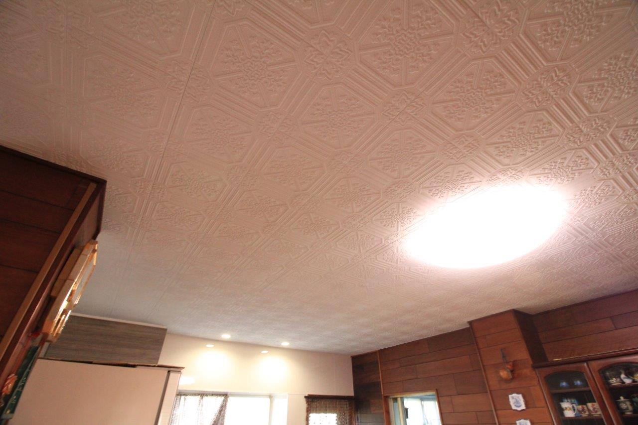 天井の塗装リフォーム 照明の設置 沖縄